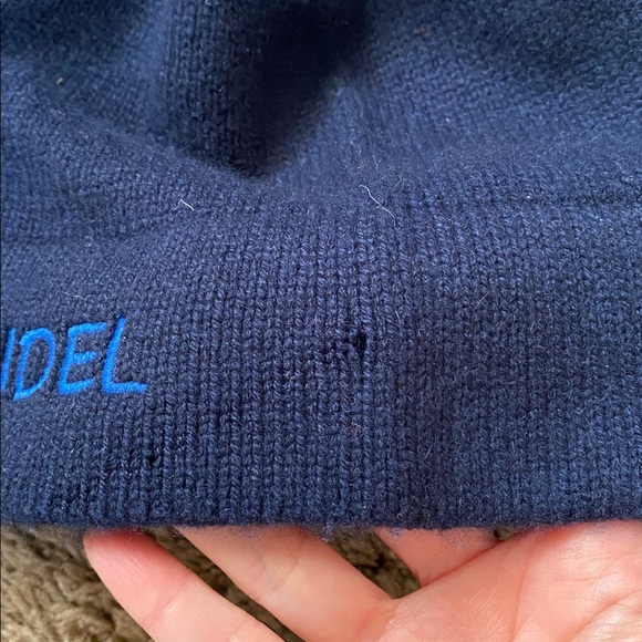 Henri Bendel Cashmere Monster Eye Beanie Blue Pom Pom Beanie Hat main image 11